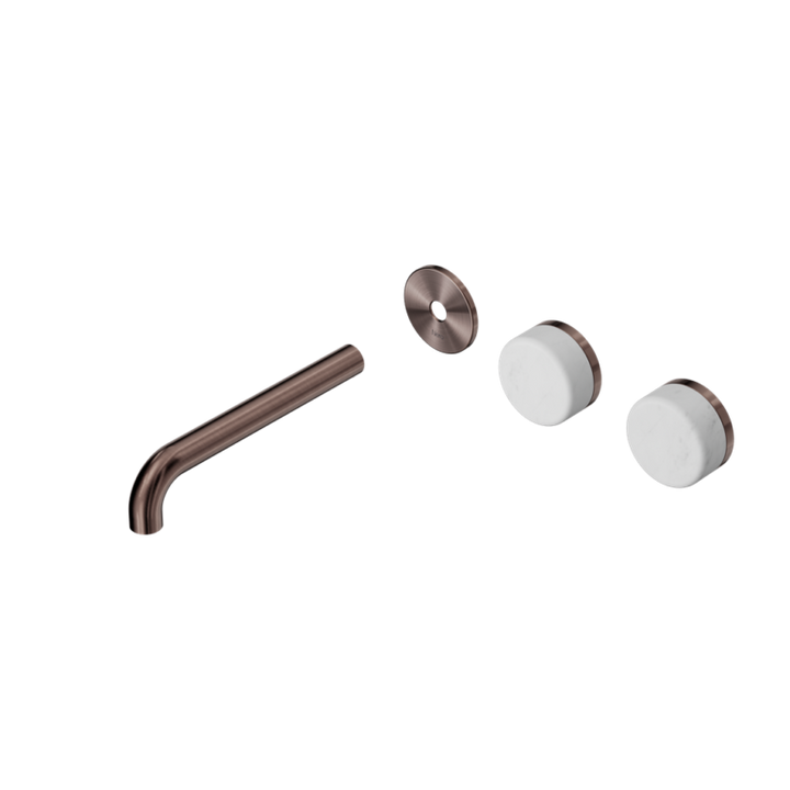 Nero Serenity Offset Wall Basin Set Trim Kit 160/185/220mm - Carrara Handle - Design 10