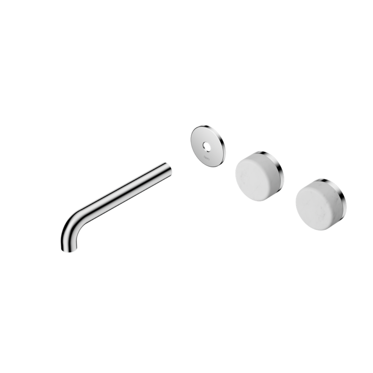 Nero Serenity Offset Wall Basin Set Trim Kit 160/185/220mm - Carrara Handle - Design 10