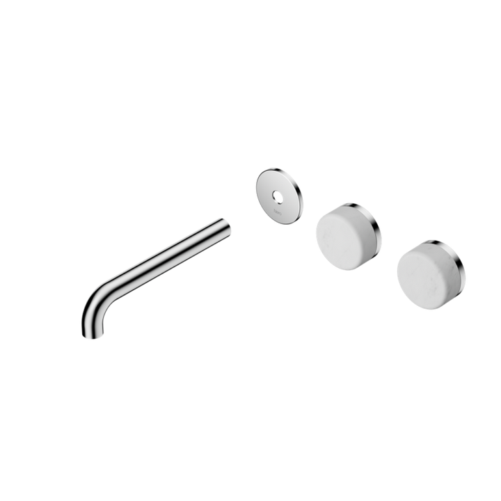 Nero Serenity Offset Wall Basin Set Trim Kit 160/185/220mm - Carrara Handle - Design 10