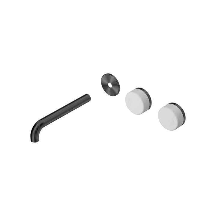 Nero Serenity Offset Wall Basin Set Trim Kit 160/185/220mm - Carrara Handle