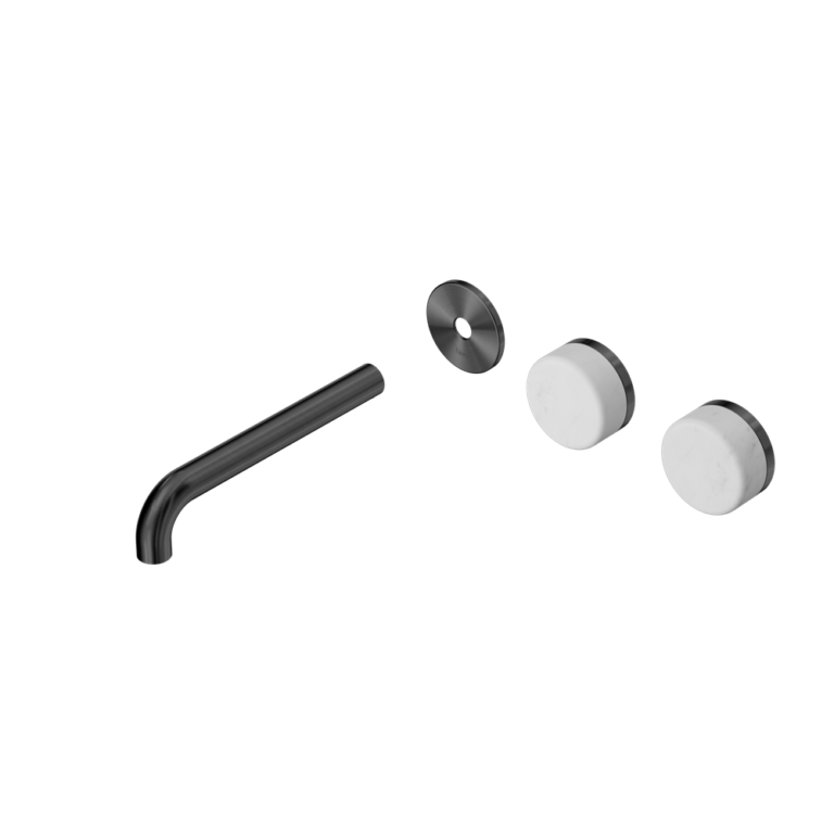 Nero Serenity Offset Wall Basin Set Trim Kit 160/185/220mm - Carrara Handle - Design 10