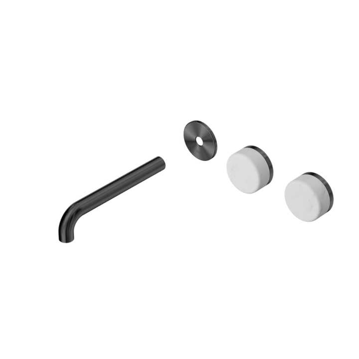 Nero Serenity Offset Wall Basin Set Trim Kit 160/185/220mm - Carrara Handle - Design 10