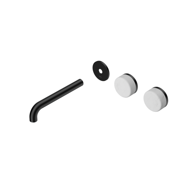 Nero Serenity Offset Wall Basin Set Trim Kit 160/185/220mm - Carrara Handle - Design 10