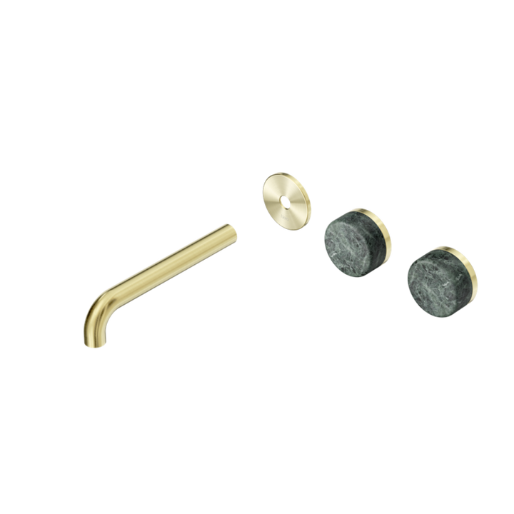 Nero Serenity Offset Wall Basin Set Trim Kit 160/185/220mm - Verde Alpi Handle - Design 10