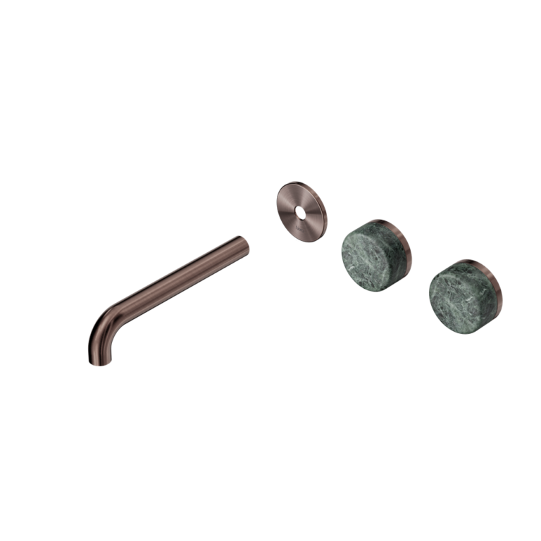Nero Serenity Offset Wall Basin Set Trim Kit 160/185/220mm - Verde Alpi Handle - Design 10