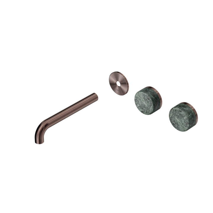 Nero Serenity Offset Wall Basin Set Trim Kit 160/185/220mm - Verde Alpi Handle - Design 10