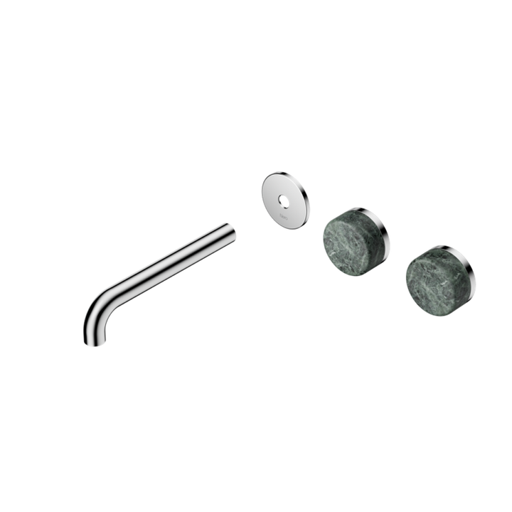 Nero Serenity Offset Wall Basin Set Trim Kit 160/185/220mm - Verde Alpi Handle - Design 10