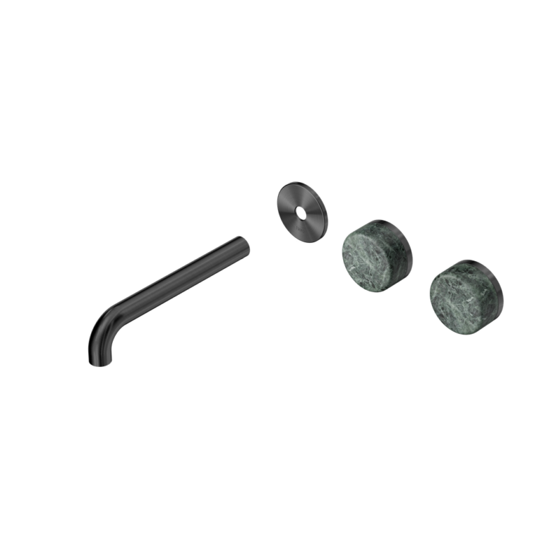Nero Serenity Offset Wall Basin Set Trim Kit 160/185/220mm - Verde Alpi Handle - Design 10