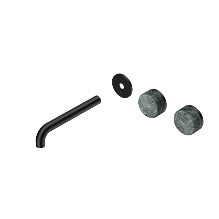 Nero Serenity Offset Wall Basin Set Trim Kit 160/185/220mm - Verde Alpi Handle - Design 10