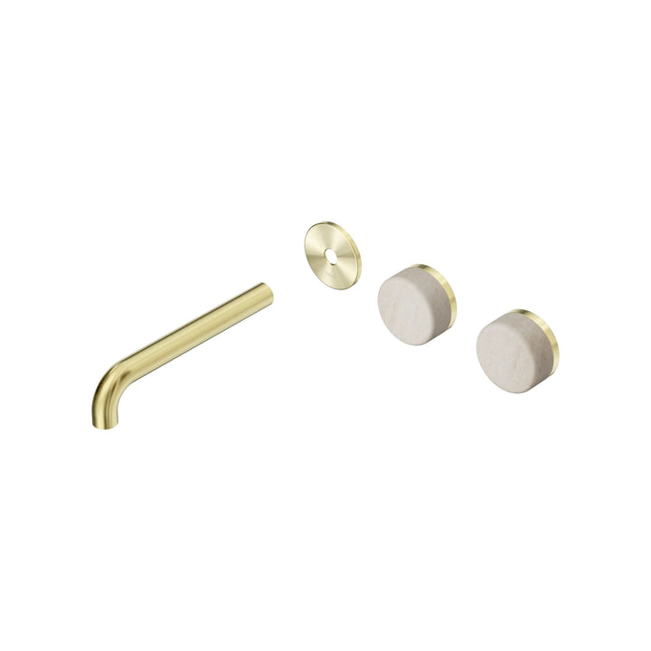 Nero Serenity Offset Wall Basin Set Trim Kit 160/185/220mm - Rome Travertine Handle