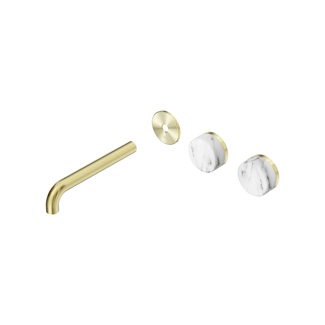 Nero Serenity Offset Wall Basin Set Trim Kit 160/185/220mm - Arabescato Corchia Handle