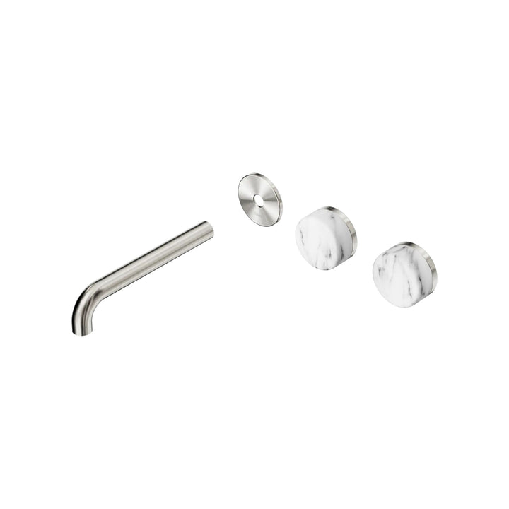 Nero Serenity Offset Wall Basin Set Trim Kit 160/185/220mm - Arabescato Corchia Handle