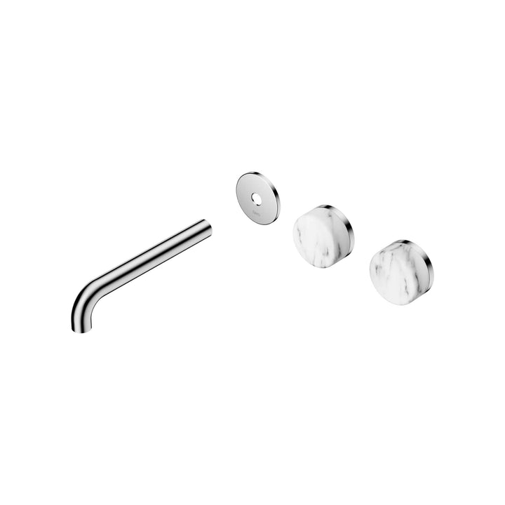 Nero Serenity Offset Wall Basin Set Trim Kit 160/185/220mm - Arabescato Corchia Handle