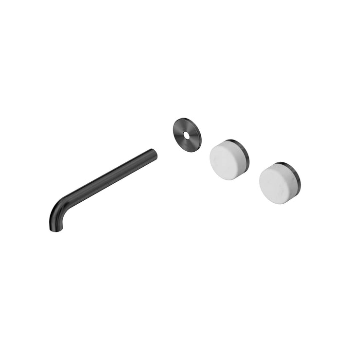 Nero Serenity Offset Wall Basin Set Trim Kit 160/185/220mm - Carrara Handle
