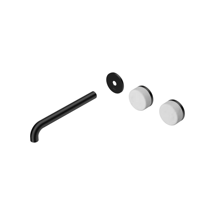 Nero Serenity Offset Wall Basin Set Trim Kit 160/185/220mm - Carrara Handle