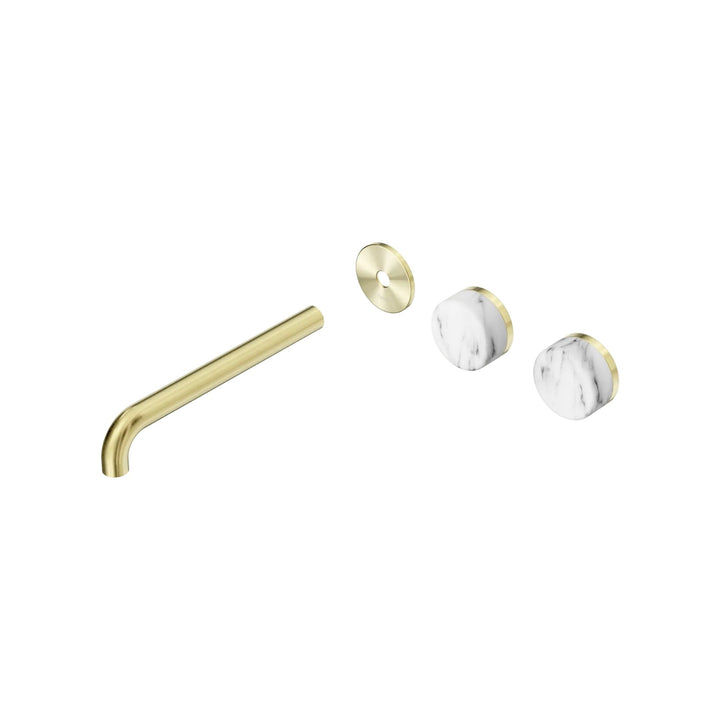 Nero Serenity Offset Wall Basin Set Trim Kit 160/185/220mm - Arabescato Corchia Handle
