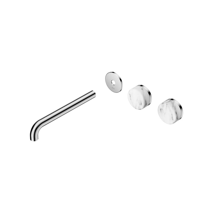 Nero Serenity Offset Wall Basin Set Trim Kit 160/185/220mm - Arabescato Corchia Handle