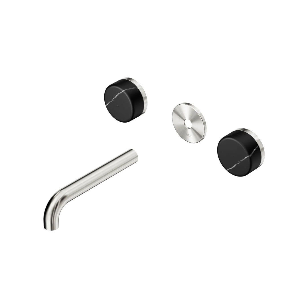 Nero Serenity Wall Basin Set Trim Kit 160/185/220mm - Marquina Black Handle