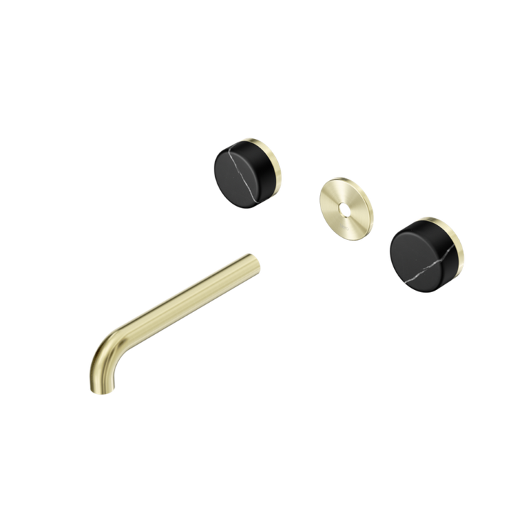 Nero Serenity Wall Basin Set Trim Kit 160/185/220mm - Marquina Black Handle - Design 10