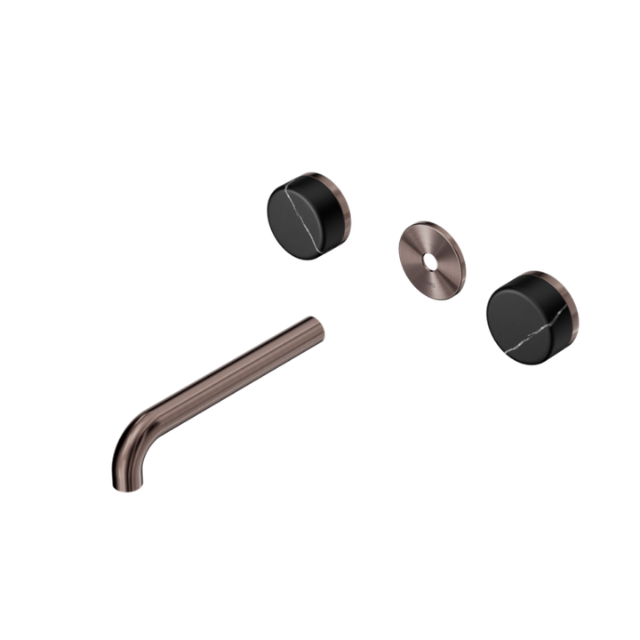 Nero Serenity Wall Basin Set Trim Kit 160/185/220mm - Marquina Black Handle - Design 10