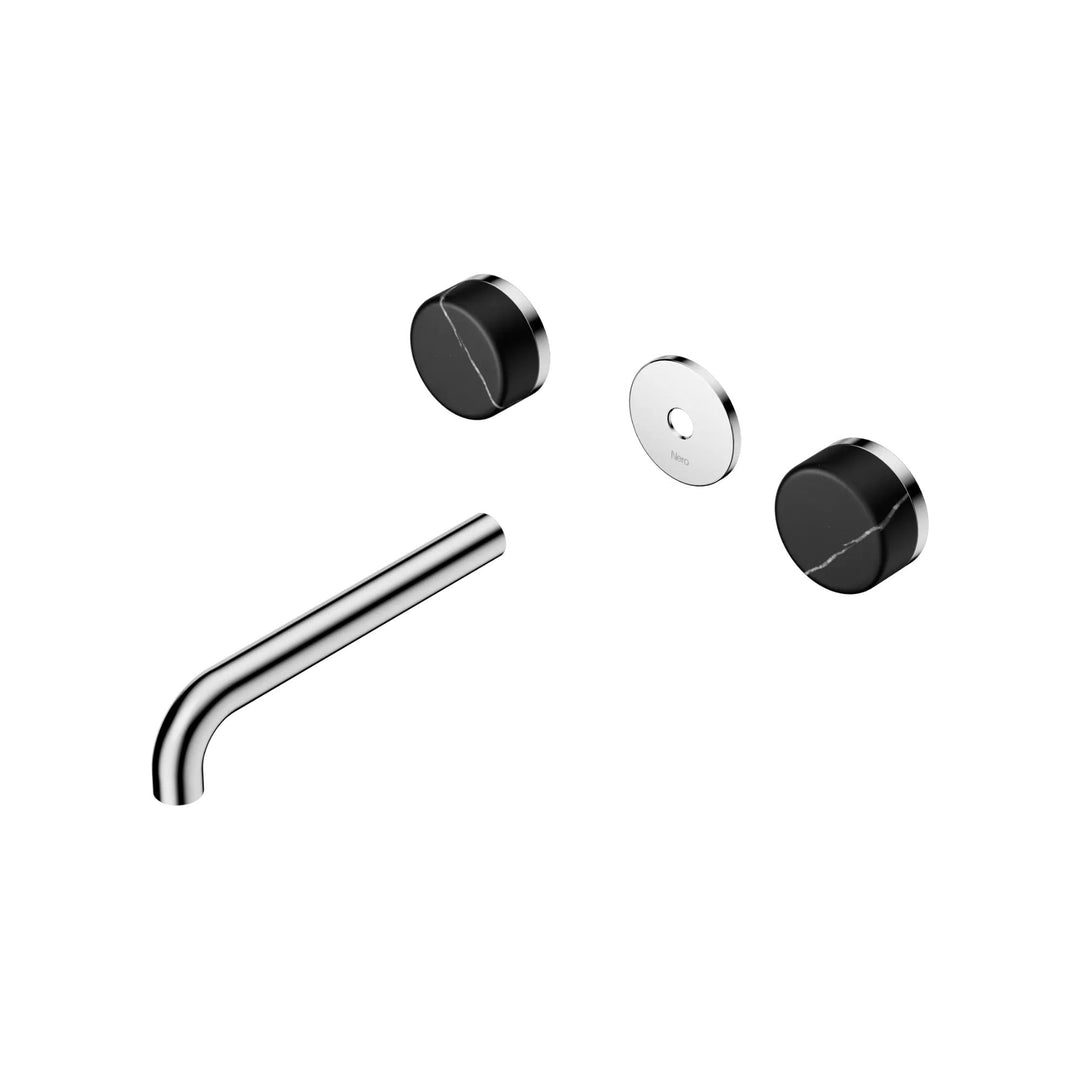 Nero Serenity Wall Basin Set Trim Kit 160/185/220mm - Marquina Black Handle