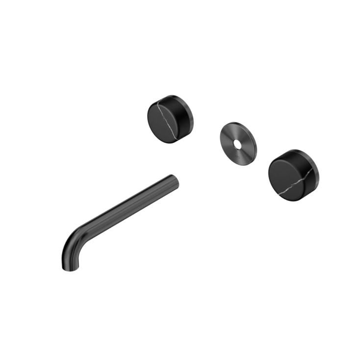 Nero Serenity Wall Basin Set Trim Kit 160/185/220mm - Marquina Black Handle - Design 10