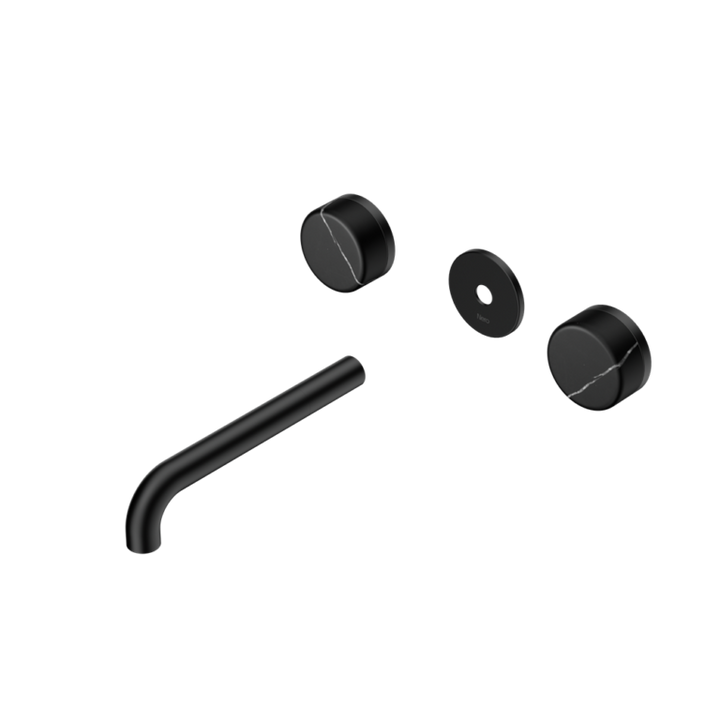 Nero Serenity Wall Basin Set Trim Kit 160/185/220mm - Marquina Black Handle - Design 10