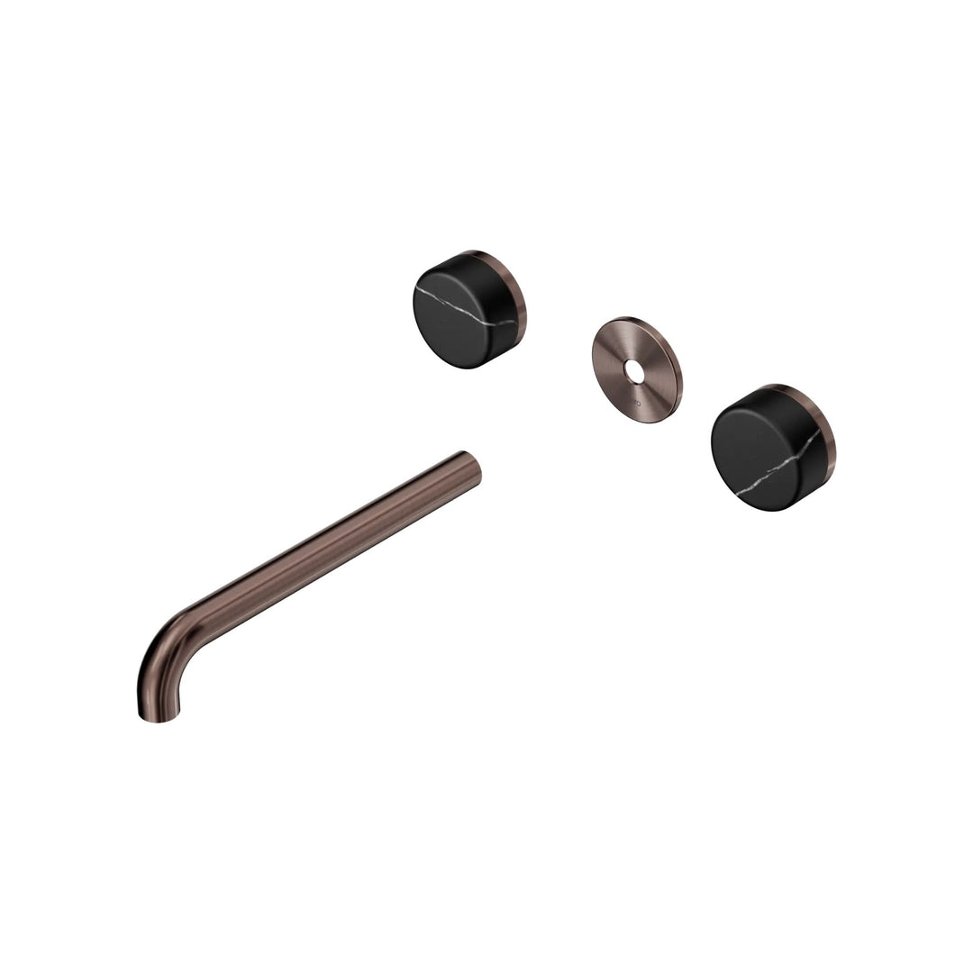 Nero Serenity Wall Basin Set Trim Kit 160/185/220mm - Marquina Black Handle