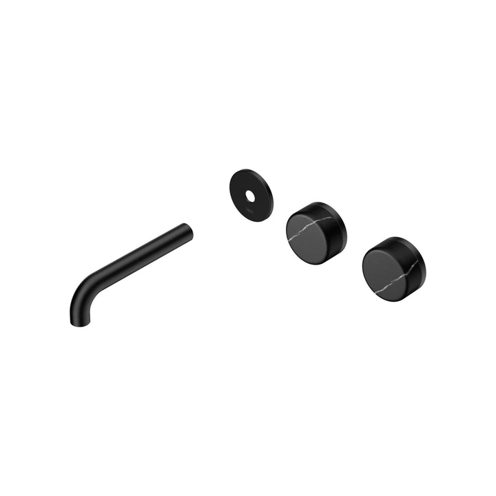 Nero Serenity Offset Wall Basin Set Trim Kit 160/185/220mm - Marquina Black Handle