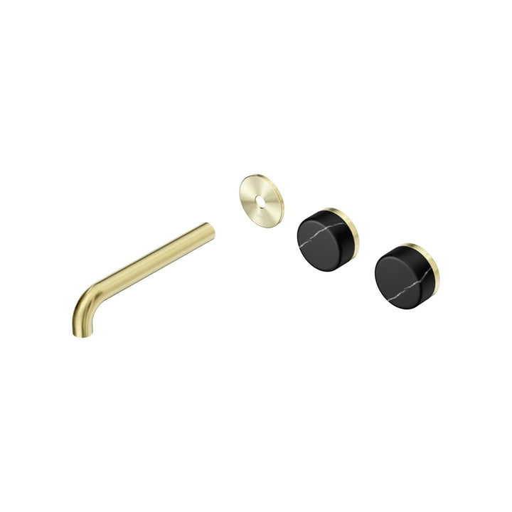 Nero Serenity Offset Wall Basin Set Trim Kit 160/185/220mm - Marquina Black Handle