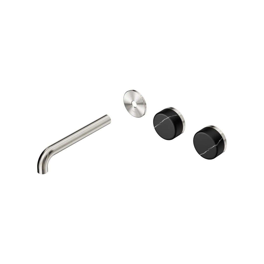 Nero Serenity Offset Wall Basin Set Trim Kit 160/185/220mm - Marquina Black Handle
