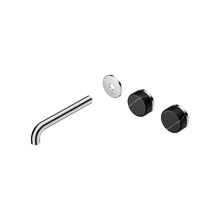 Nero Serenity Offset Wall Basin Set Trim Kit 160/185/220mm - Marquina Black Handle