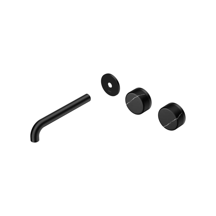 Nero Serenity Offset Wall Basin Set Trim Kit 160/185/220mm - Marquina Black Handle