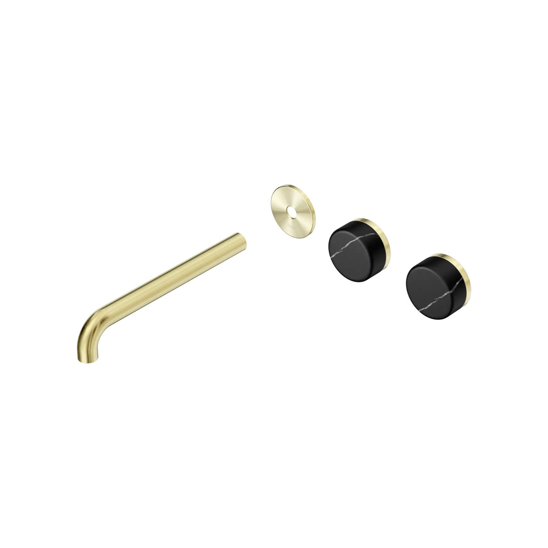Nero Serenity Offset Wall Basin Set Trim Kit 160/185/220mm - Marquina Black Handle
