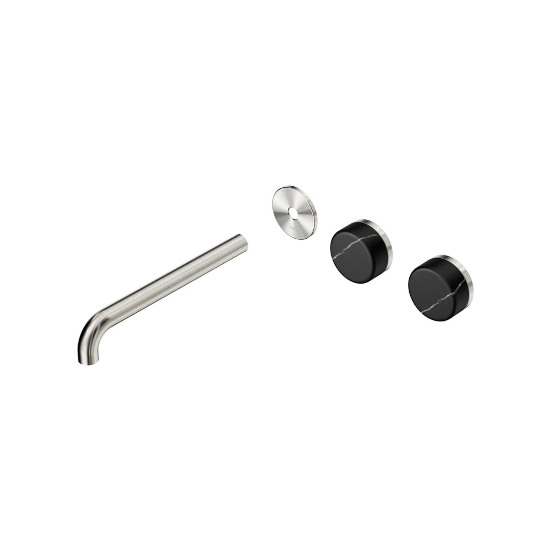 Nero Serenity Offset Wall Basin Set Trim Kit 160/185/220mm - Marquina Black Handle
