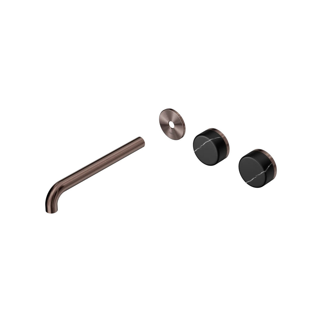 Nero Serenity Offset Wall Basin Set Trim Kit 160/185/220mm - Marquina Black Handle