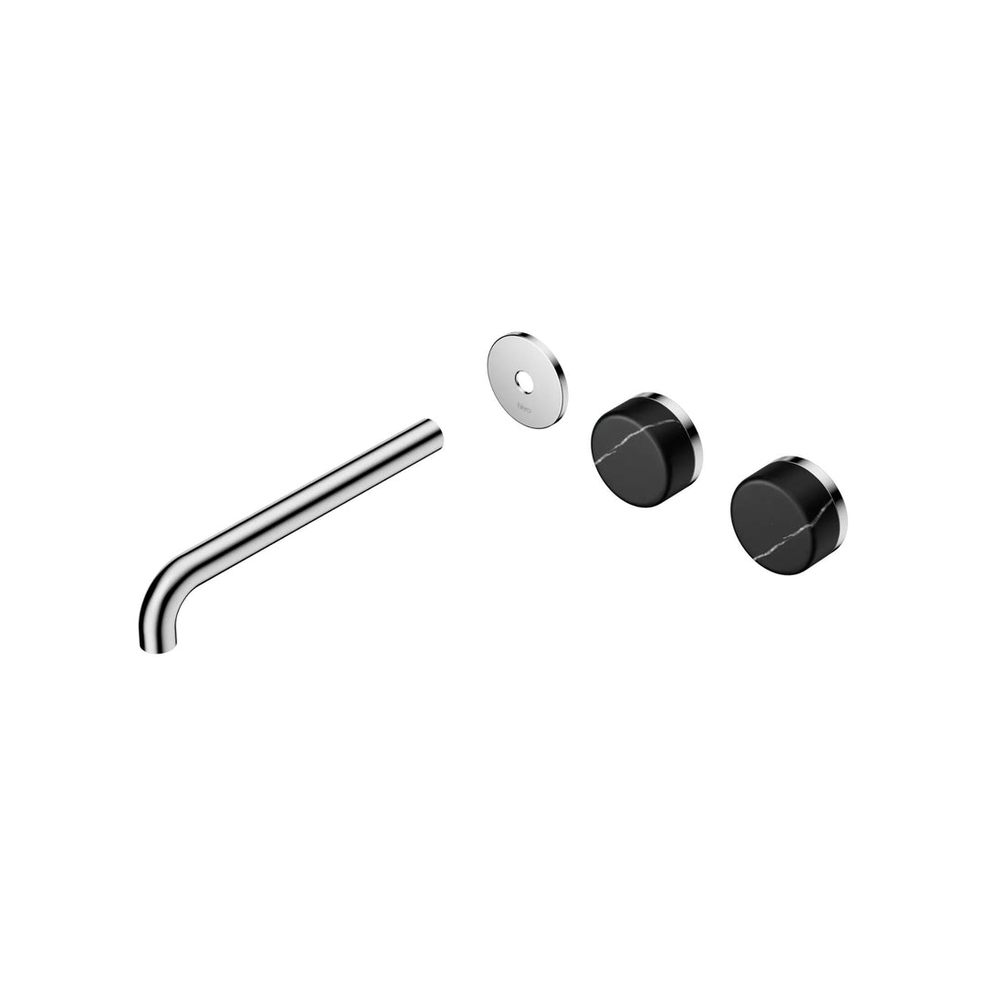 Nero Serenity Offset Wall Basin Set Trim Kit 160/185/220mm - Marquina Black Handle