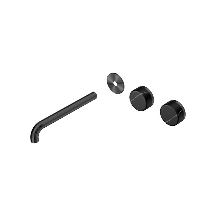 Nero Serenity Offset Wall Basin Set Trim Kit 160/185/220mm - Marquina Black Handle