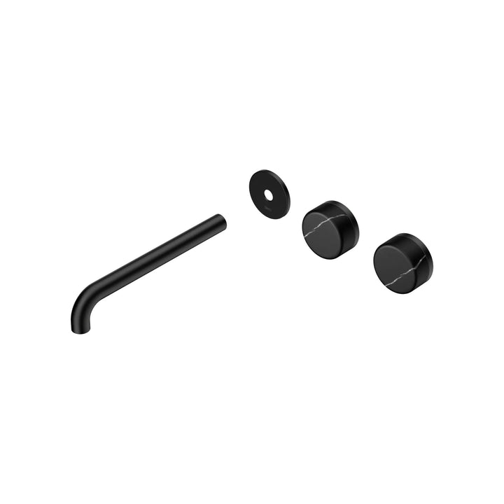 Nero Serenity Offset Wall Basin Set Trim Kit 160/185/220mm - Marquina Black Handle