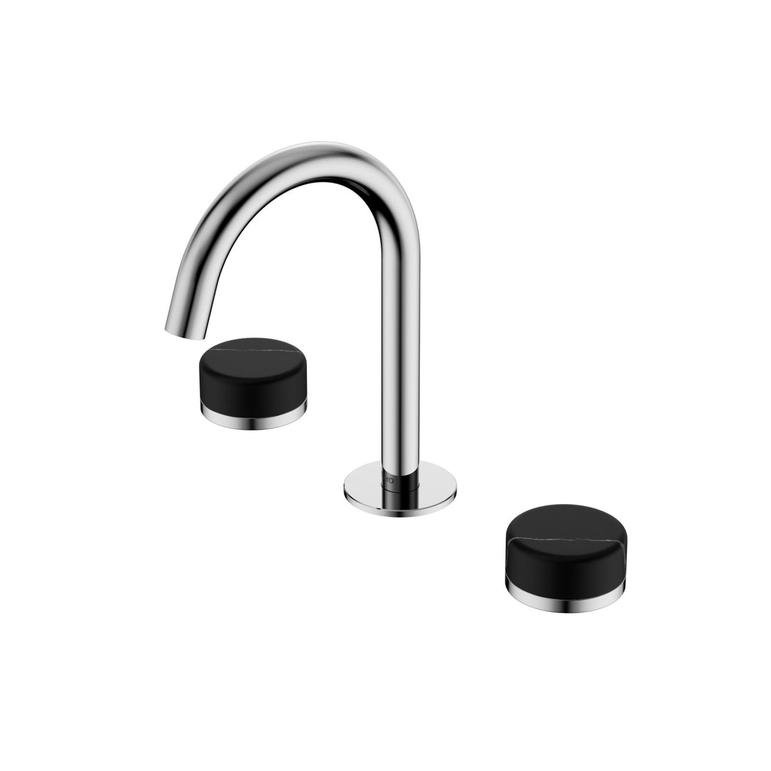 Nero Serenity Basin Set Arc Spout - Marquina Black Handle Chrome
