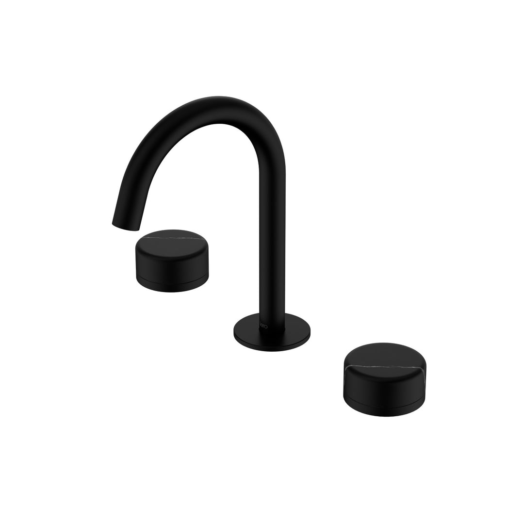 Nero Serenity Basin Set Arc Spout - Marquina Black Handle Matte Black