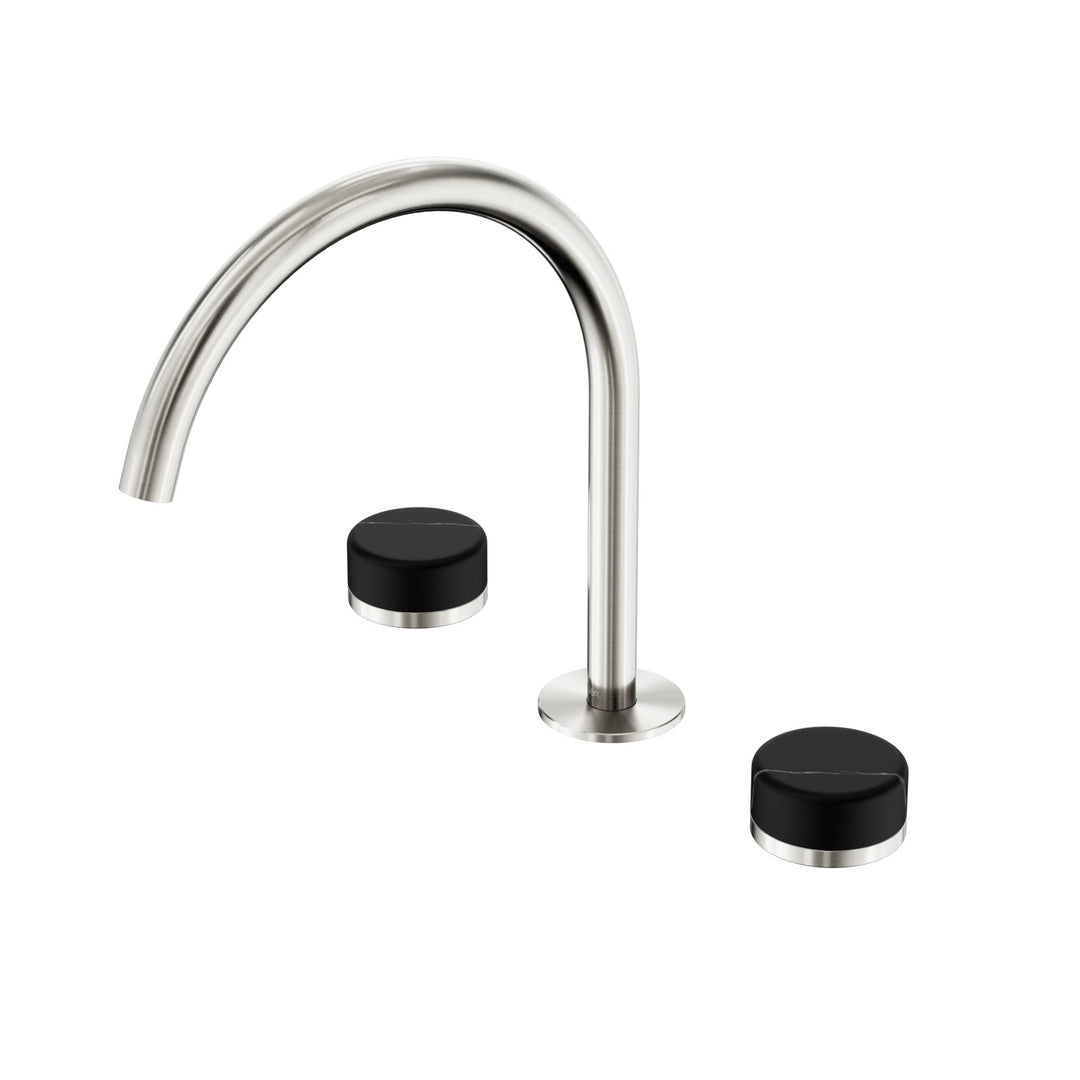 Nero Serenity Bath/Kitchen Set - Marquina Black Handle Brushed Nickel