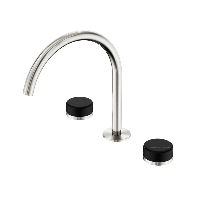 Nero Serenity Bath/Kitchen Set - Marquina Black Handle Brushed Nickel