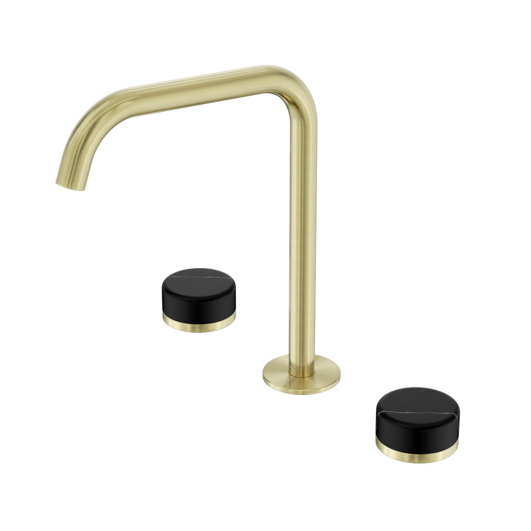 Nero Serenity Edge Spout Bath/Kitchen Set - Marquina Black Handle Brushed Gold