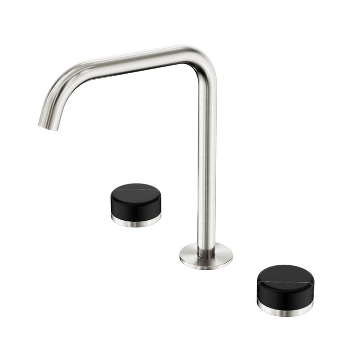 Nero Serenity Edge Spout Bath/Kitchen Set - Marquina Black Handle Brushed Nickel