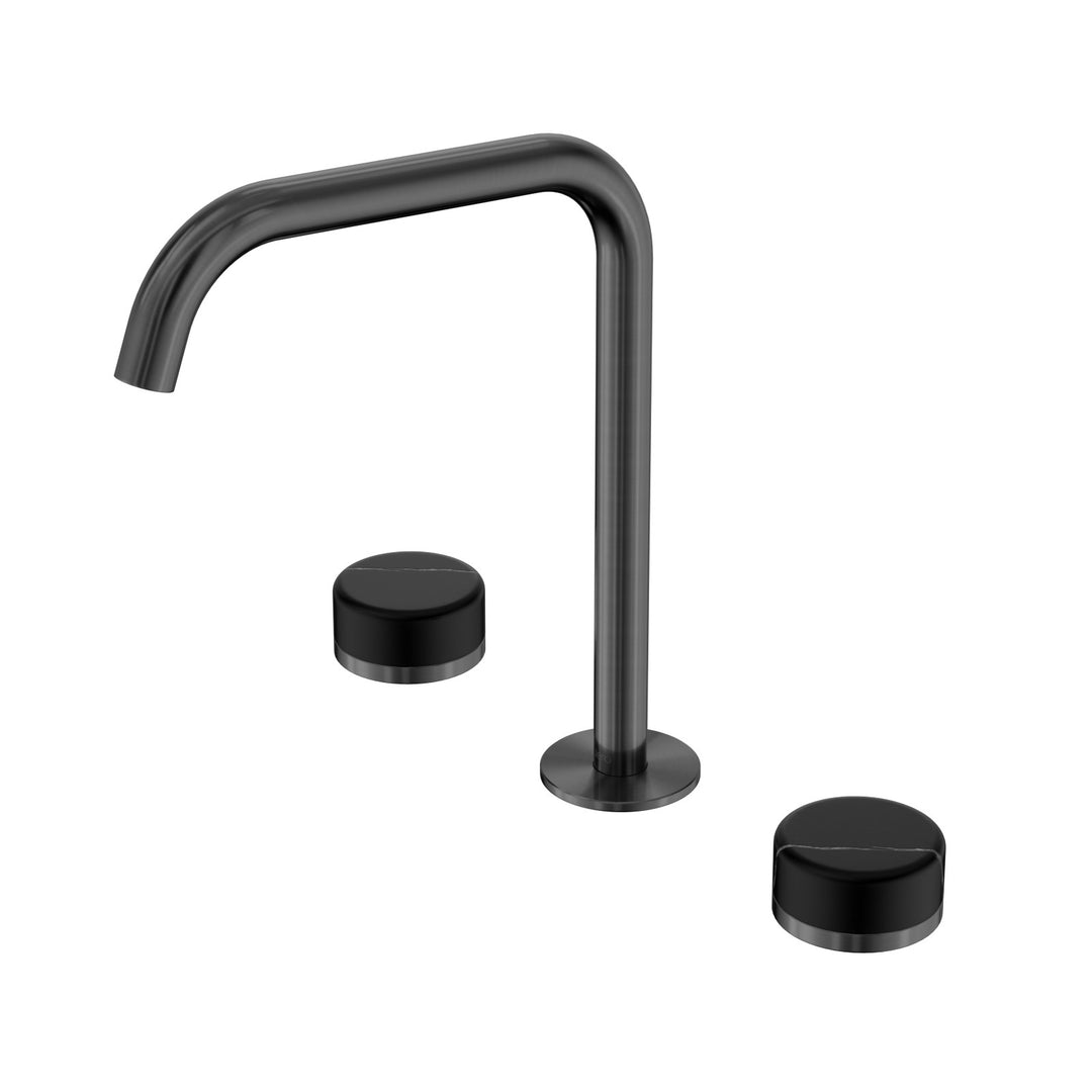 Nero Serenity Edge Spout Bath/Kitchen Set - Marquina Black Handle Gunmetal