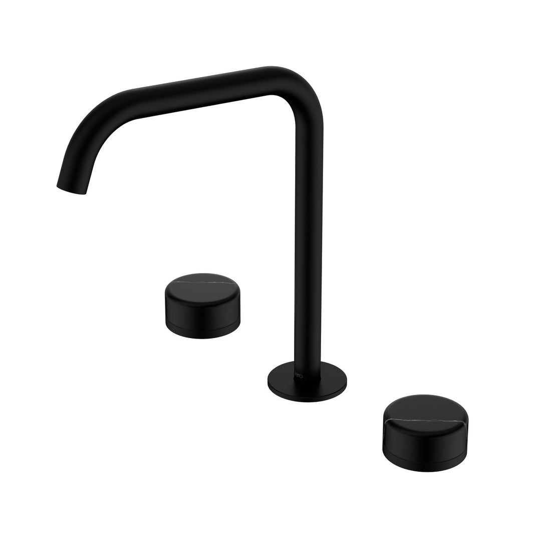 Nero Serenity Edge Spout Bath/Kitchen Set - Marquina Black Handle Matte Black