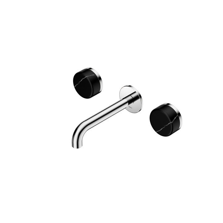 Nero Serenity Wall Basin Set 160/185/220mm - Marquina Black Handle Chrome / 160mm