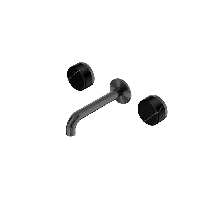 Nero Serenity Wall Basin Set 160/185/220mm - Marquina Black Handle Gunmetal / 160mm