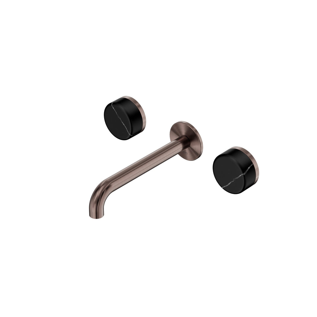 Nero Serenity Wall Basin Set 160/185/220mm - Marquina Black Handle Brushed Bronze / 185mm